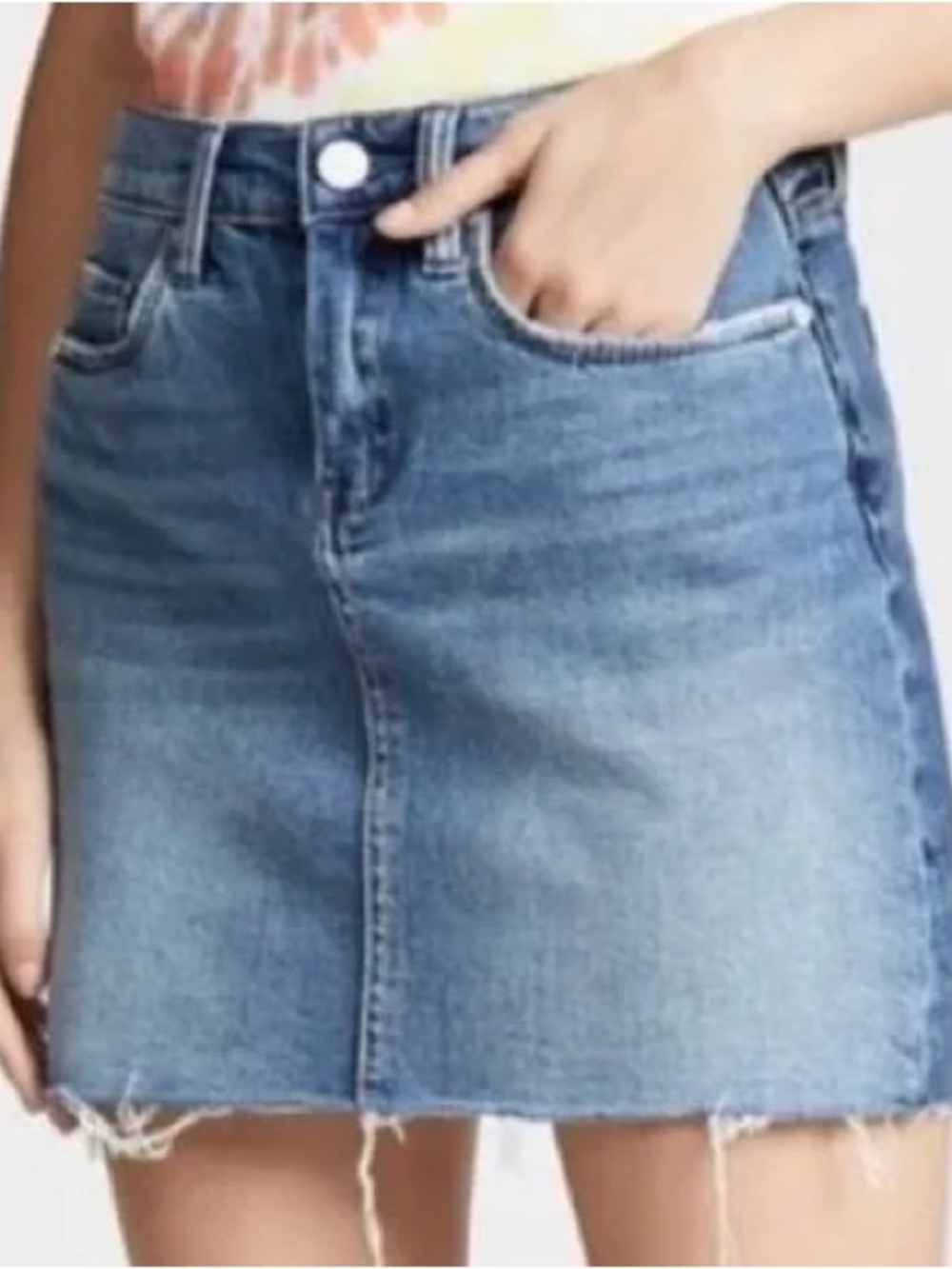 Blank NYC Denim Button-Front Mini Skirt